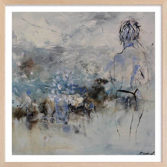 Affiche deco nue de dos Affiche + cadre en bois - Chêne