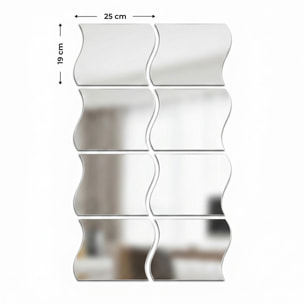 8 stickers miroirs vagues