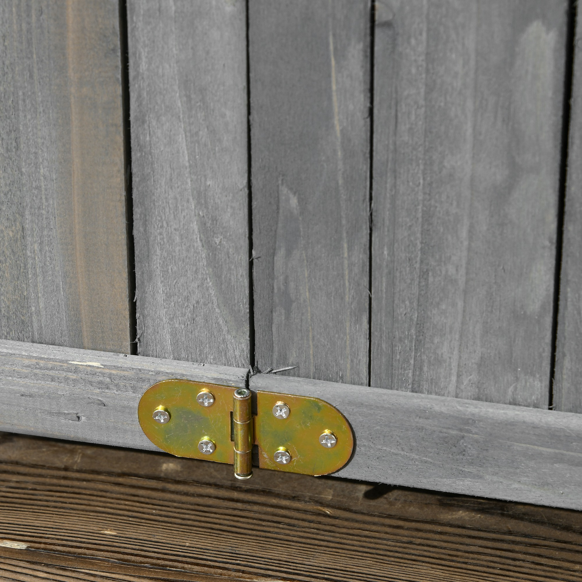 Jardinière sur pied pliable bac à fleurs dim. 70L x 30l x 25H cm corps aspect lattes bois sapin gris