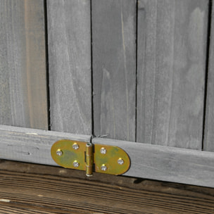 Jardinière sur pied pliable bac à fleurs dim. 70L x 30l x 25H cm corps aspect lattes bois sapin gris