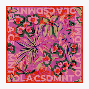 Foulard satinato fiori tropicali