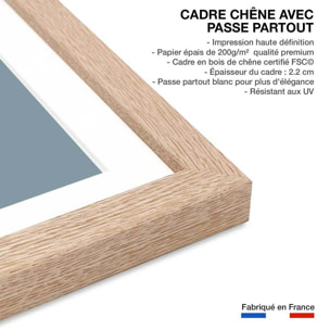 Affiche enfant chiot sur parachute  Affiche sous cadre bois