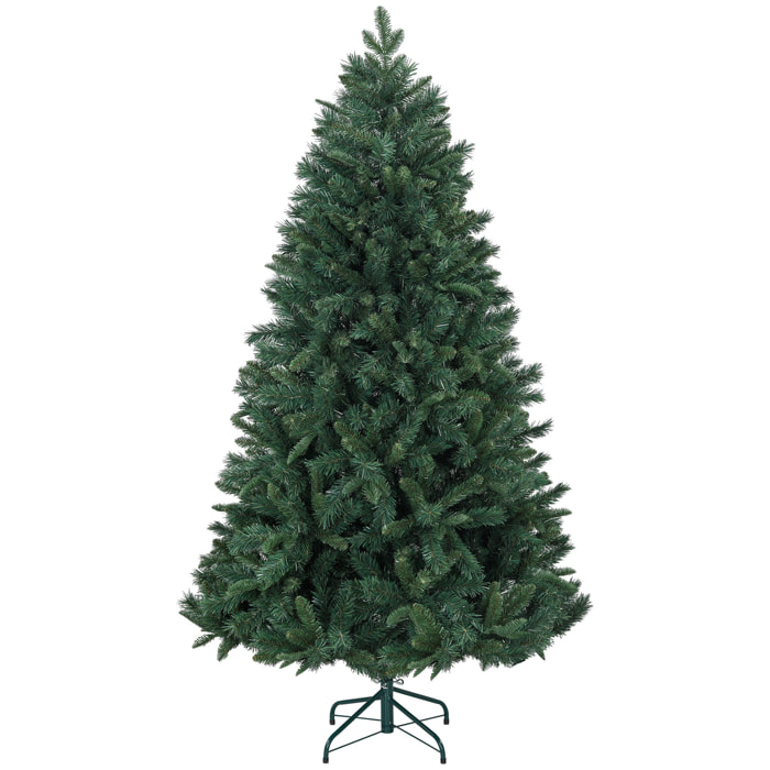 Sapin de Noël artificiel H.180 cm 1061 branches épines grand réalisme métal PVC PE vert