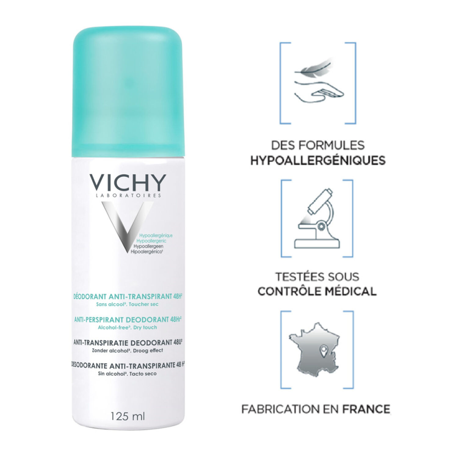 Anti-Transpirant 48H - Aérosol Déodorant 2x125 ml