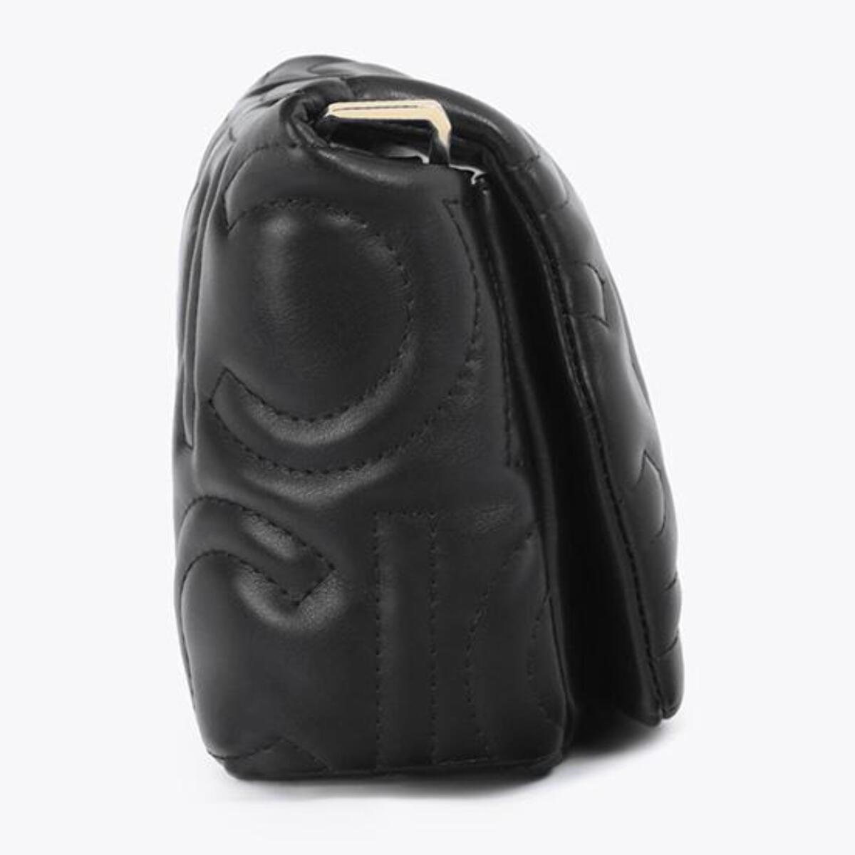 Tracolla Trapuntata con Logo in Pelle Sintetica con Tracolla Mista a Catena