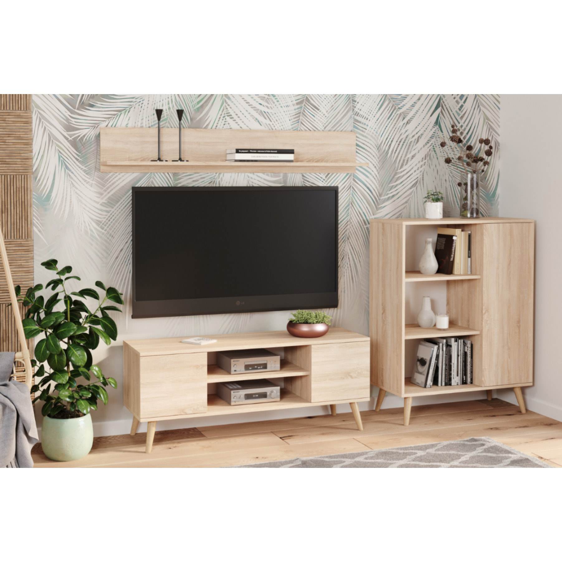 Mensola a muro Shelf 100 cm in rovere sonoma
