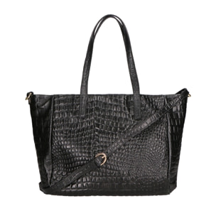 Borsa a spalla da donna - Modello Lorella - Vera pelle croco - 37.0 x 23.0 x 10.0 cm