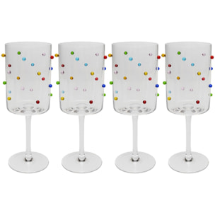 Verres à vin Party Dots set de 4 Kare Design