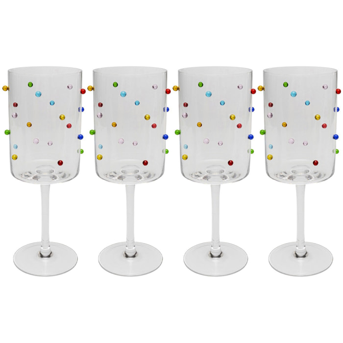 Verres à vin Party Dots set de 4 Kare Design