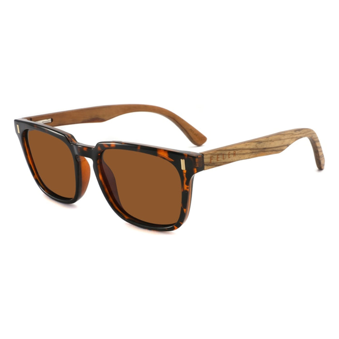 Gafas de Sol Feler 1558-2 Polarizadas de Madera Unisex 52 mm