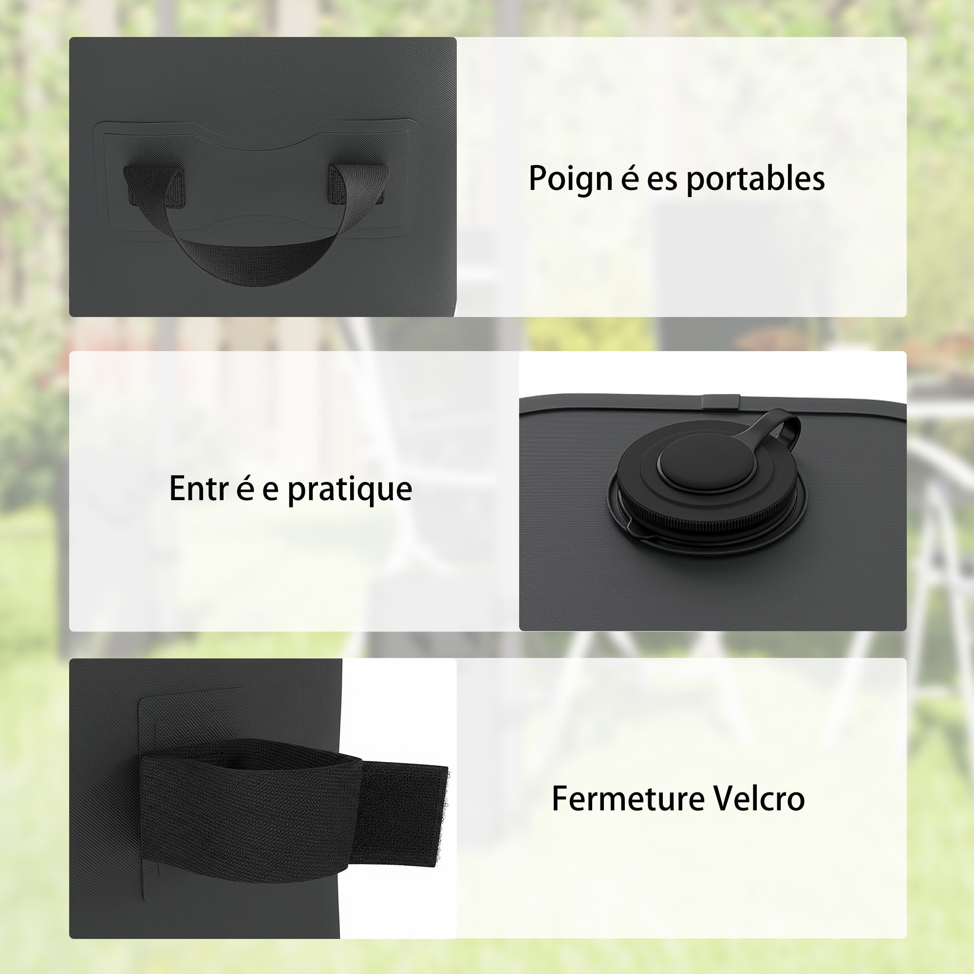 Lot de 4 sacs de lestage pliable tonnelle barnum PVC haute densité noir