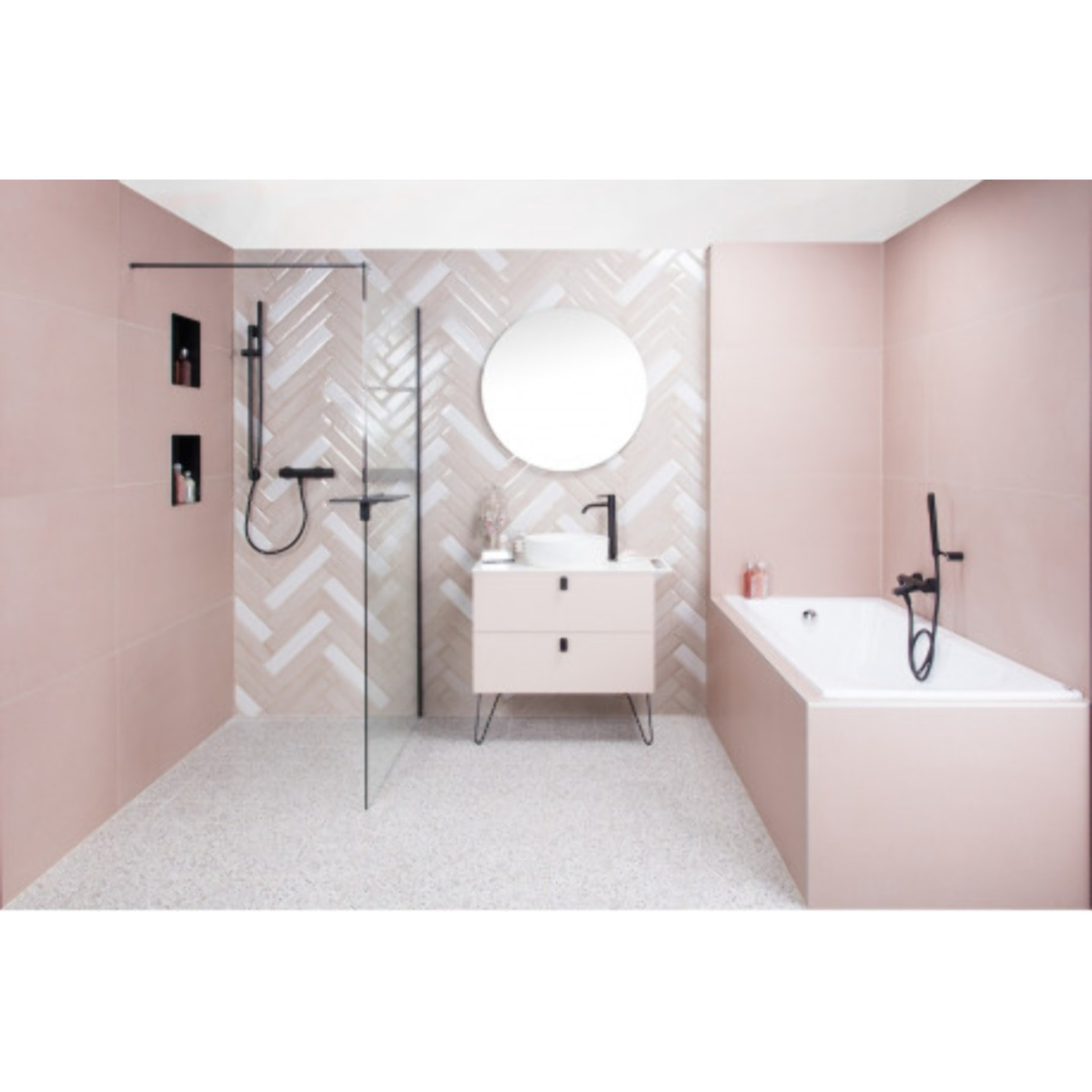 Set vasque à poser 39x39x12cm sans trop-plein + bonde à écoulement libre Infinitio blanc SetSATINF-blanc