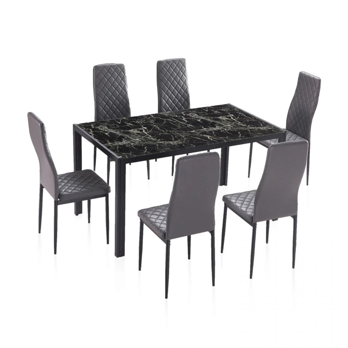 Mesa de comedor Lacey Mármol negro