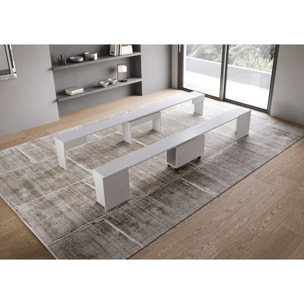 Bancs inférieur et supérieur extensible 26x72/300 cm Evolve Frêne Blanc rallonges internes