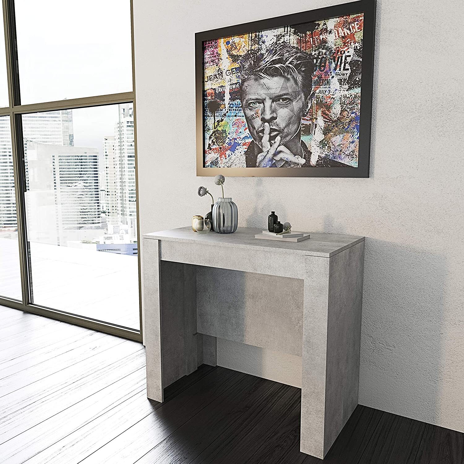 Tavolo Consolle Allungabile Oslo Fino A 3 Metri Tavolo 14 Posti Salvaspazio Design Moderno Elegante Consolle Casa Ufficio 78x51x90 cm Grigio Cemento