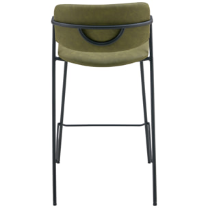 Lot de 2 tabourets de bar en simili vert LÉON