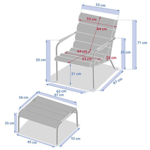 Fauteuil relax de jardin Solani argile
