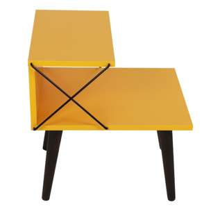 Mesita de Noche con estante superior - Amarillo