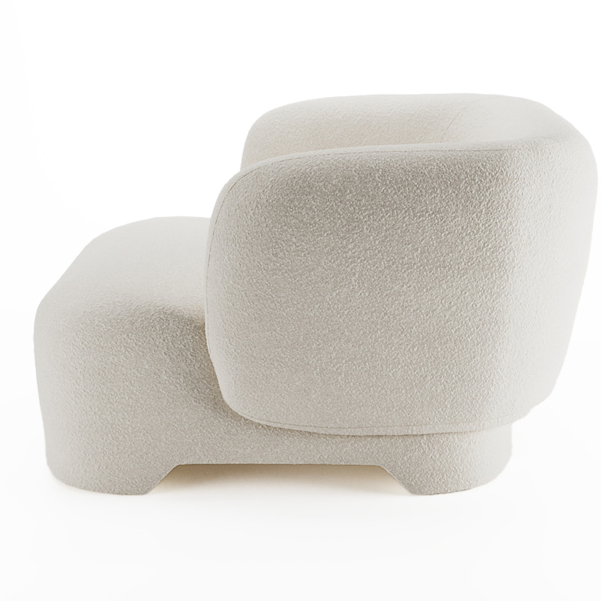 Loveseat Albano - Fauteuil 1,5 place bouclé crème