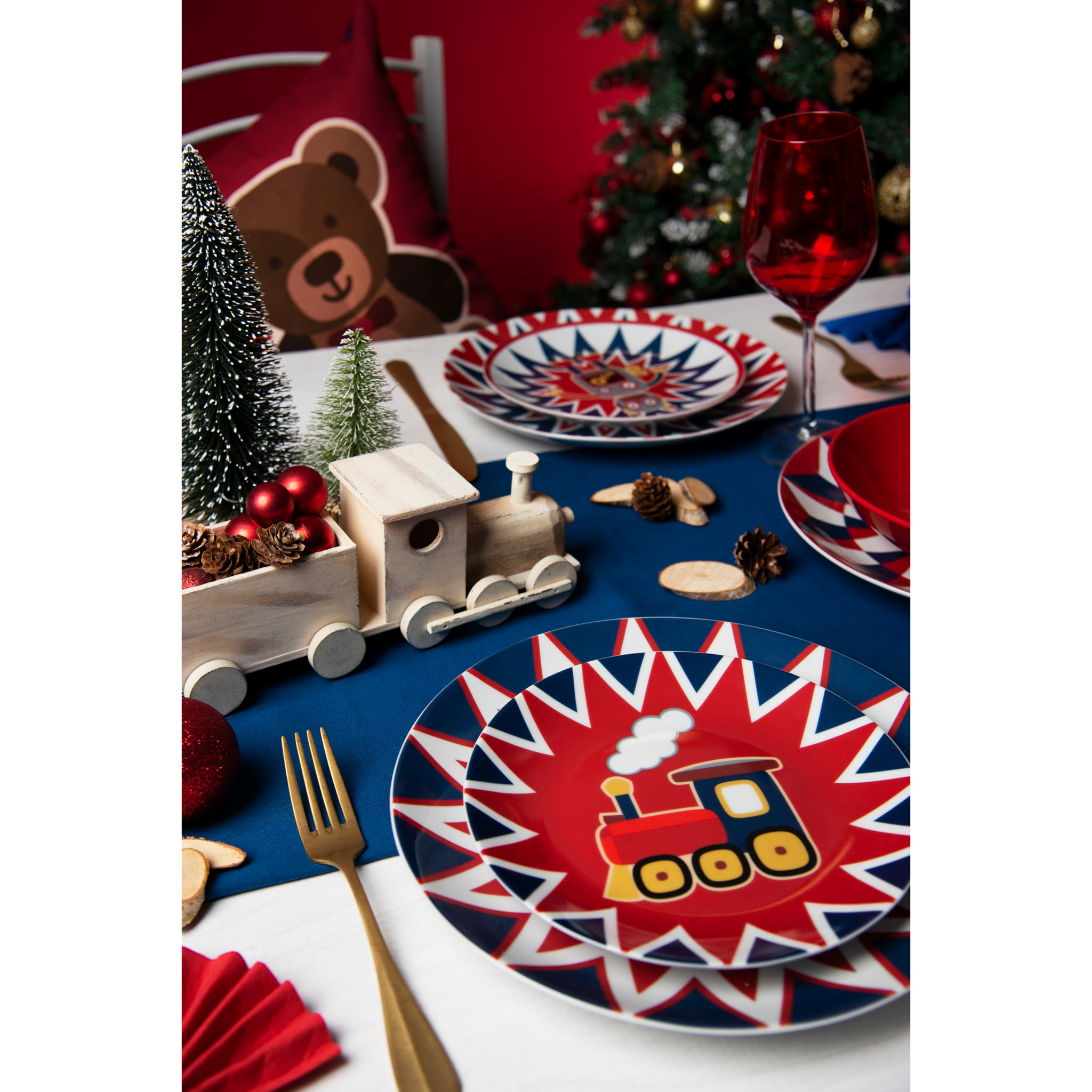 Servizio piatti 12 pezzi Excelsa - Vintage Toys, porcellana e ceramica multicolore