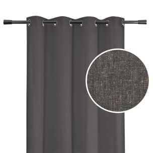 Rideau poly-lin à œillets - Gris anthracite