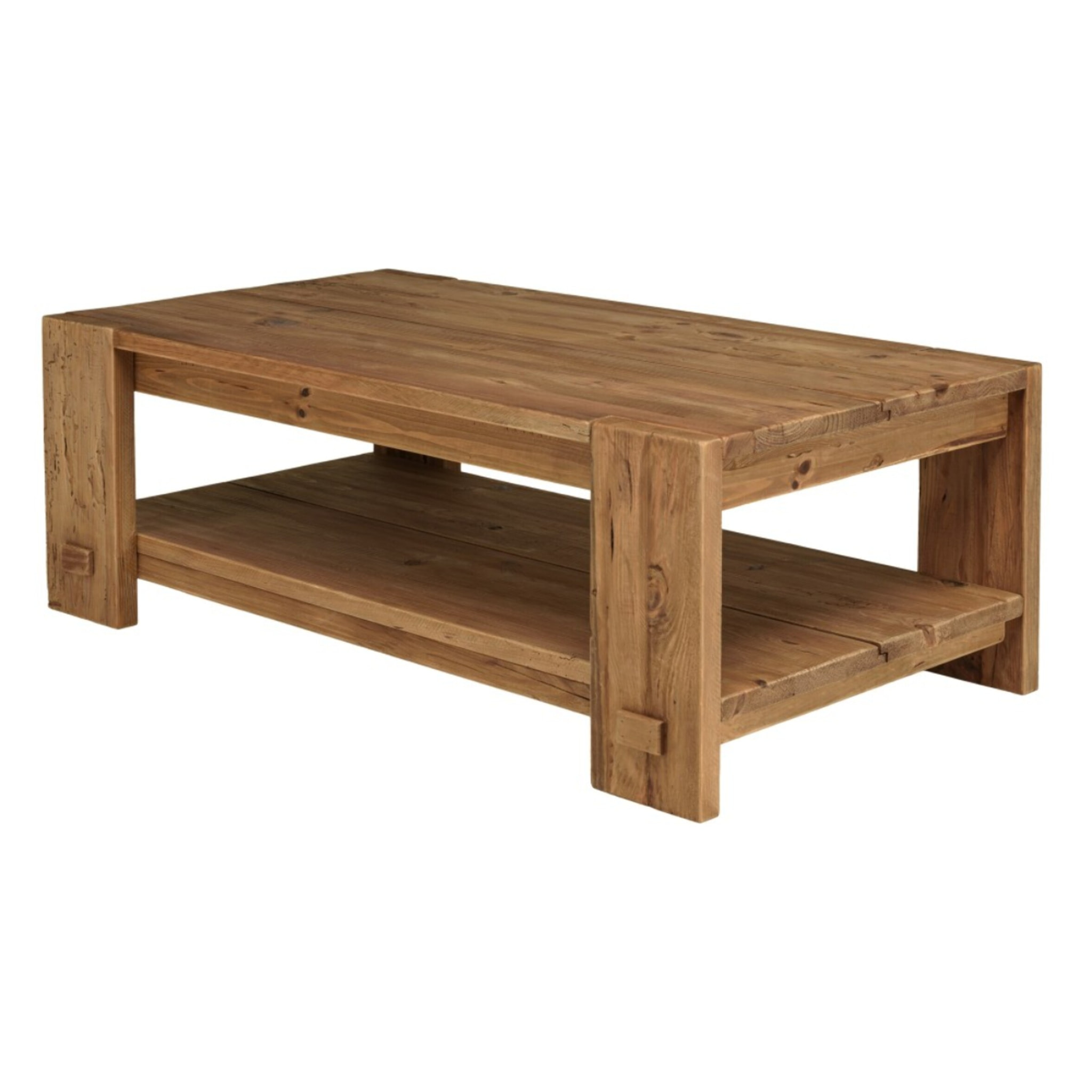 SANDY - Table basse rectangulaire 132x71cm bois Pin recyclé