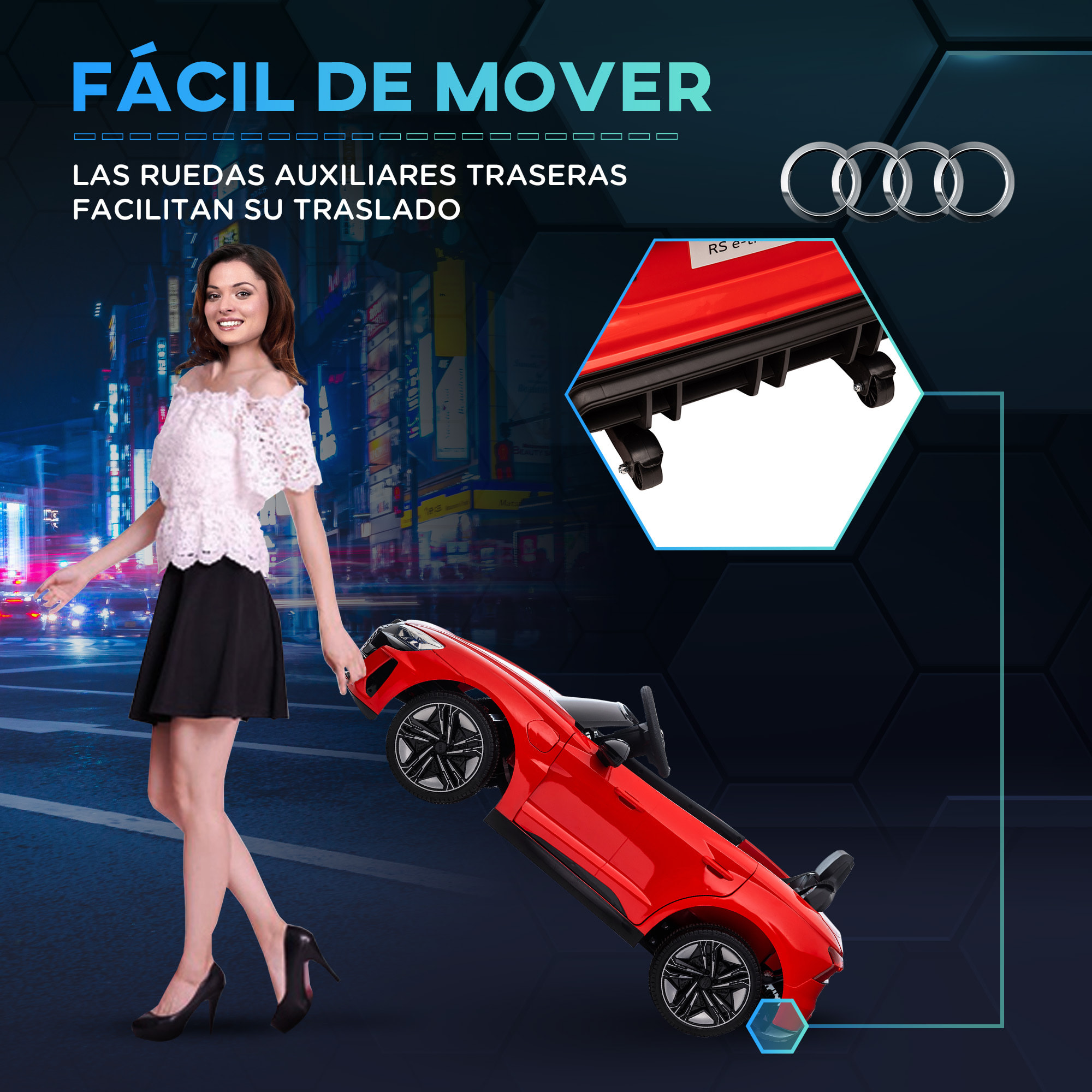 Coche Eléctrico para Niños de +3 Años AUDI RS e-tron GT Coche de Batería 12V con Mando a Distancia Faros LED Bocina Música USB y Apertura de Puerta 3-5 km/h Rojo