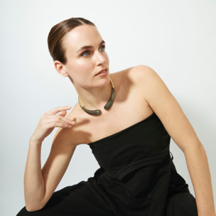 Collar de Lacado Negro acabado en oro amarillo de 18k