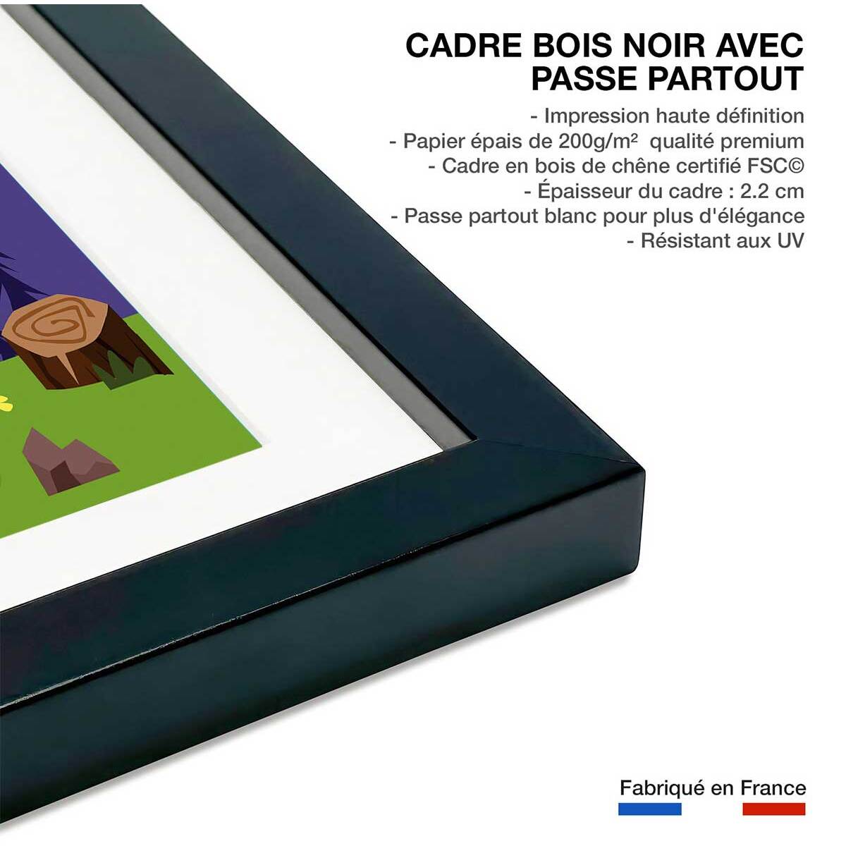 Poster de l'amour des alpes suisse Affiche sous cadre noir