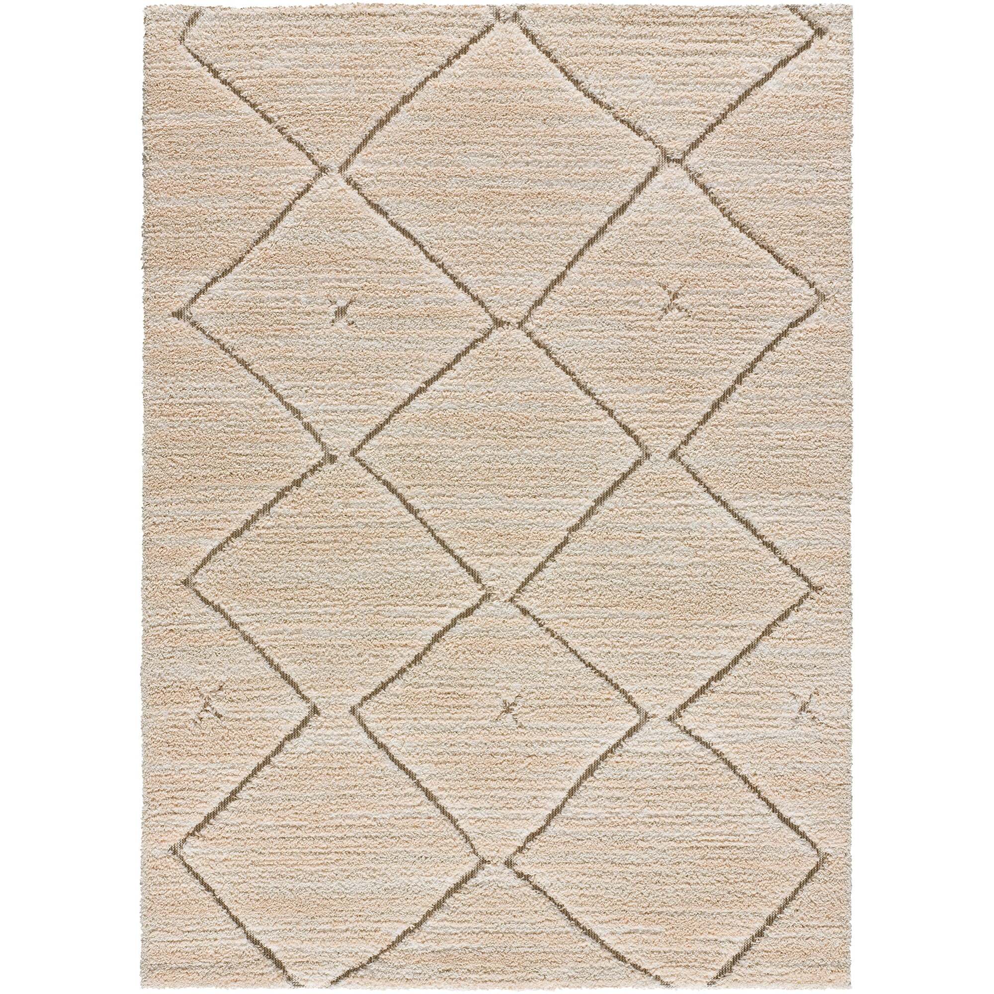 ENYA Alfombra con texturas y diseÃ±o escandinavo en tonos beige, varias medidas disponibles