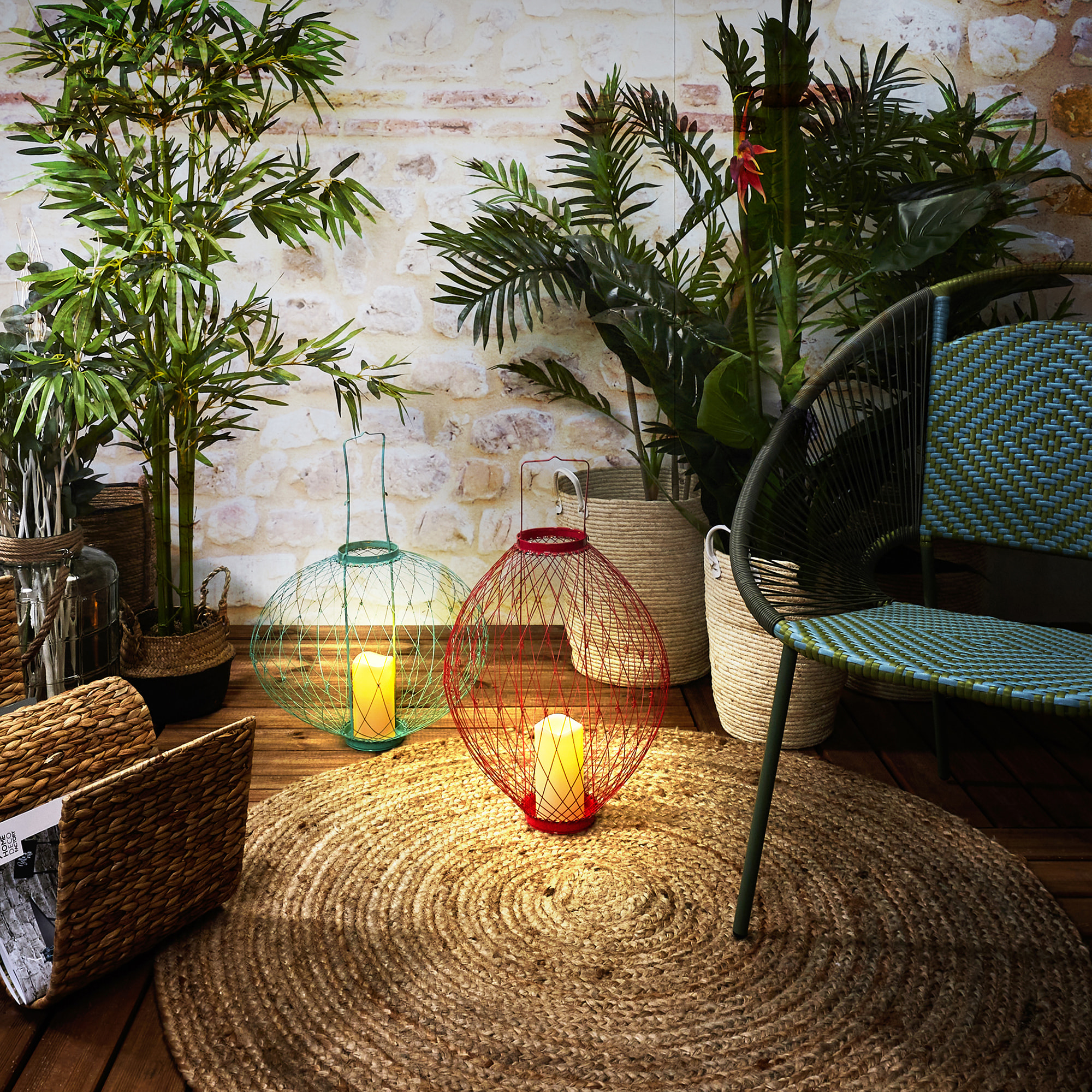 Photophore Led Retractable Bleu Vert