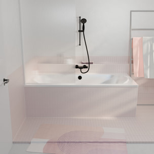 Baignoire rectangulaire duo 170x75x54cm avec dossiers intégrés - Acrylique et ABS blanc brillant