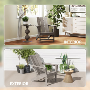 Silla Adirondack Exterior Silla de Jardín con Asiento Extra Ancho Carga 120 kg para Patio Terraza Balcón 75x83x90 cm Gris Oscuro