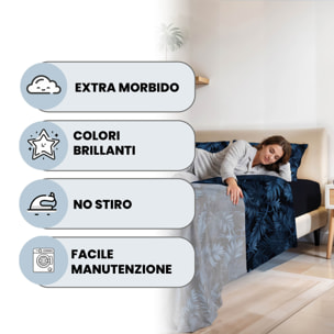COMPLETO LETTO FASHION, 100% Microfibra, No Stiro - BANSHEE