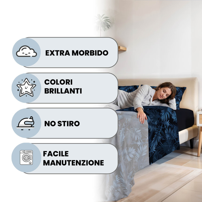 COMPLETO LETTO FASHION, 100% Microfibra, No Stiro - BANSHEE
