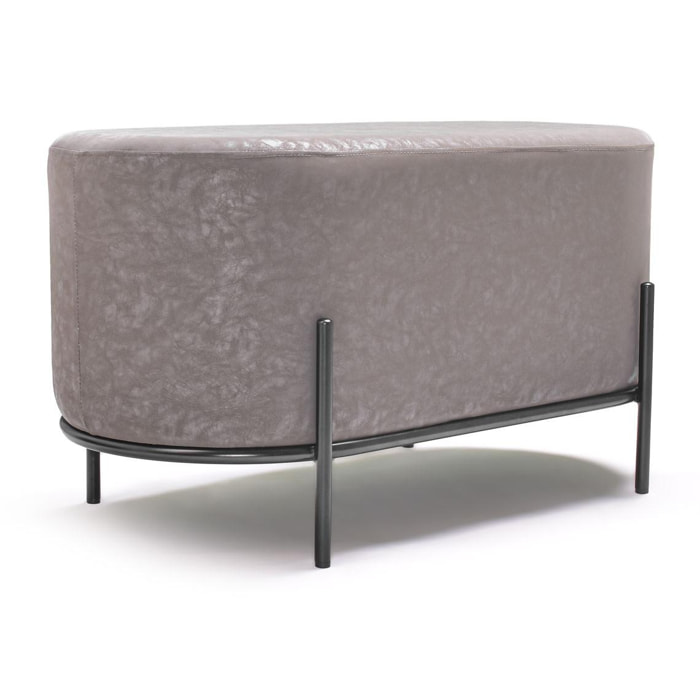 LIPSIA LETHERETTE - Pouf ovale in letherette