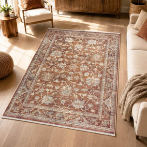 Tapis d'orient, motif oriental raffiné, tissé, poils ras