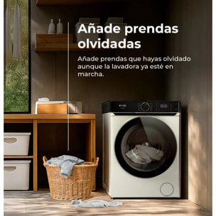 EVVO Lavadora 12 kg Nova Q12, 1400 rpm, Clase A, Motor Inverter eDRIVE, 14 programas, vapor Steam Wash, lavado rápido 15', blanca.