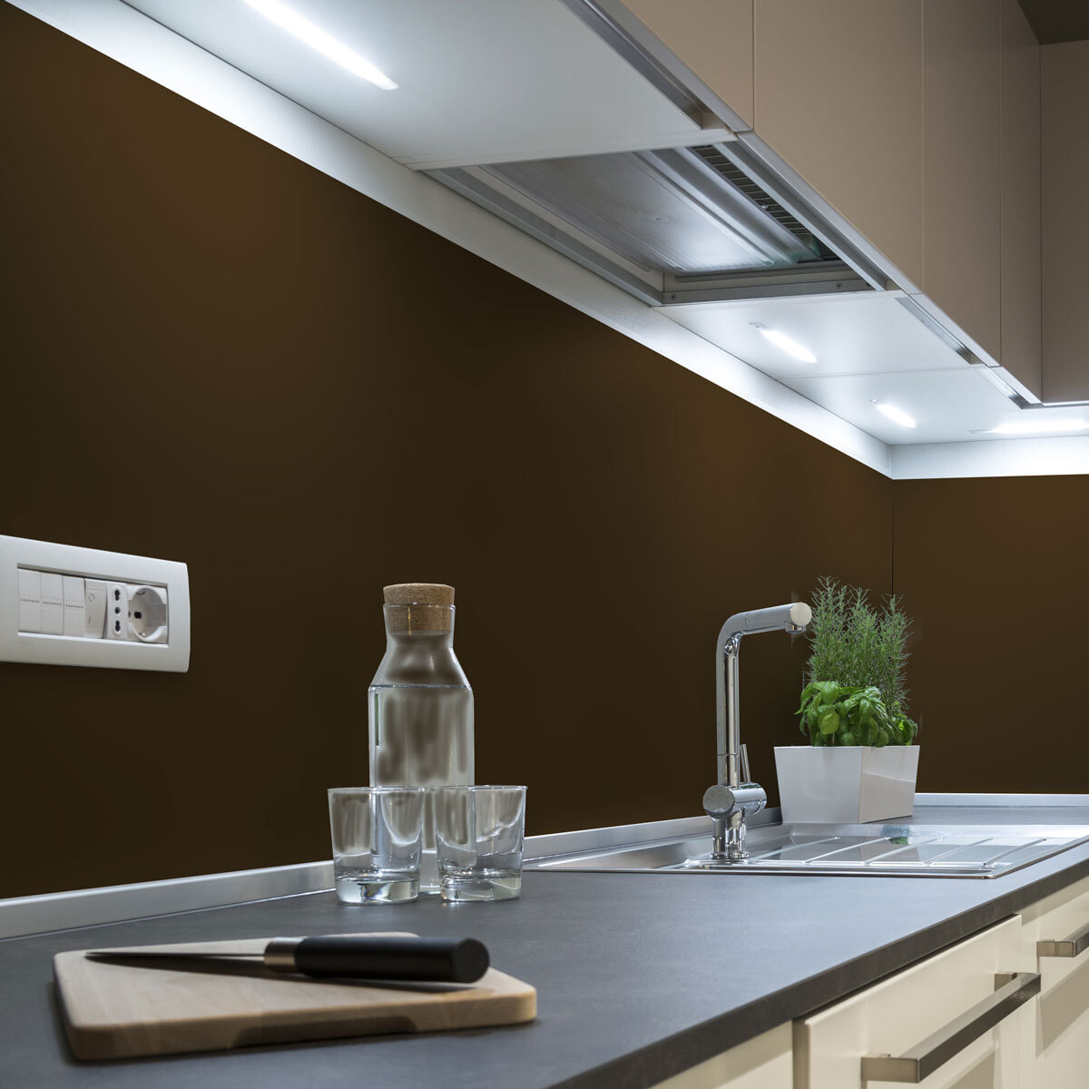 Rouleau adhésif décoratif Vinyle au Mètre - Chocolat - Sticker Lavable Imperméable Mur Cuisine Meubles