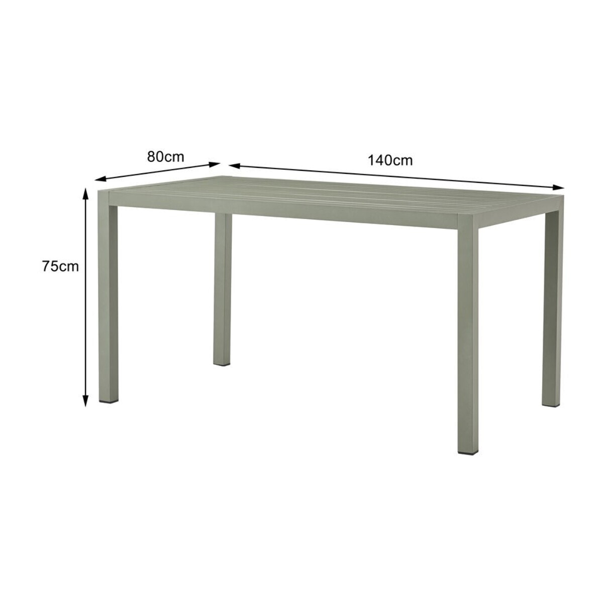 Table de jardin Madagascar 140x80cm verte Kare Design
