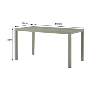 Table de jardin Madagascar 140x80cm verte Kare Design