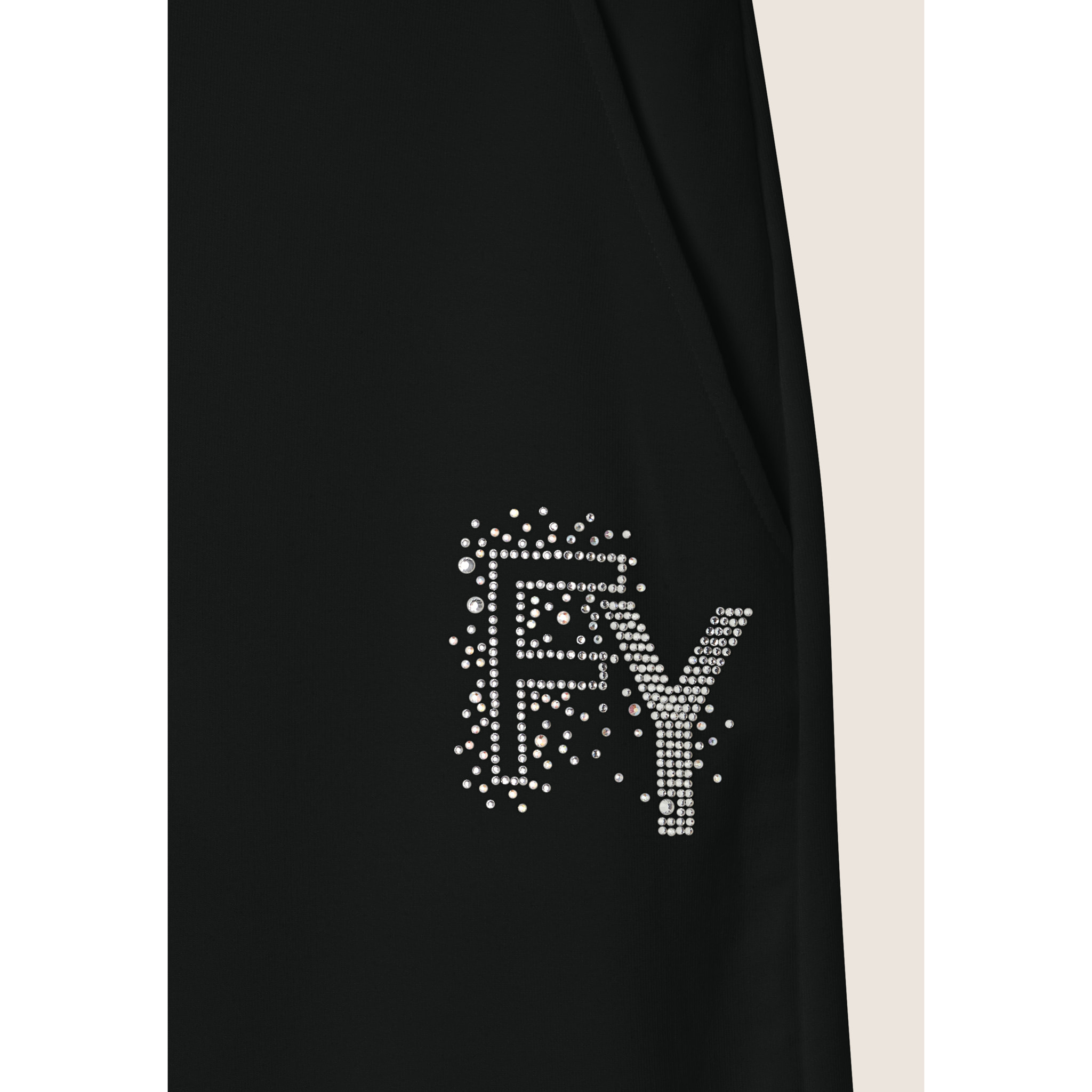 Pantaloni corti con Risvolto e Logo Strass