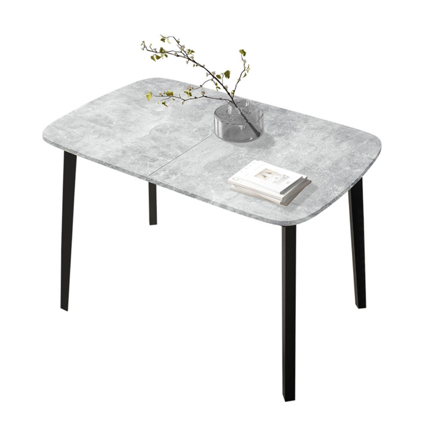 Magov - table à manger extensible - gris et noir - 4 personnes - Gris / Noir