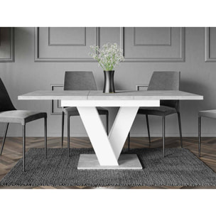 Xandriel - table à manger extensible - gris et blanc - 4 à 6 personnes - Blanc/chêne clair