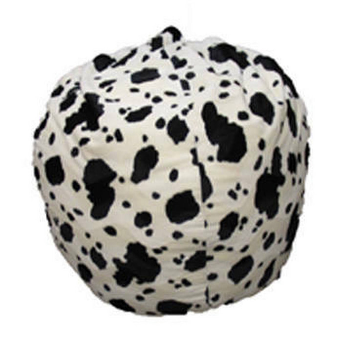 Pouf Lorenza, Poltrona multiuso, Poltroncina sacco, Pouf poggiapiedi, Made in Italy, 80x80 h120 cm, Nero e Bianco, Fantasia a macchie