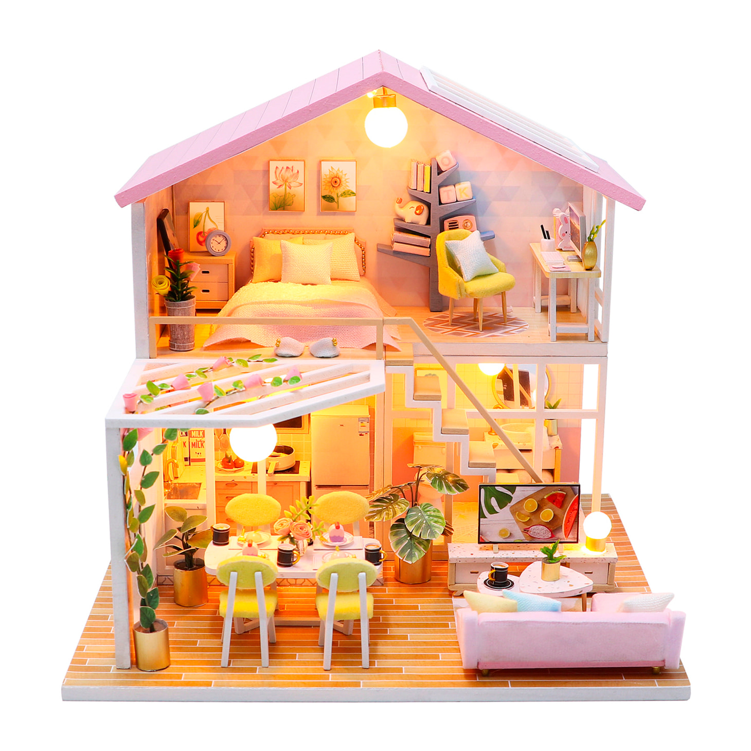 Hogar Luna de miel. Maqueta 3D realista con gran detalle y luces led.