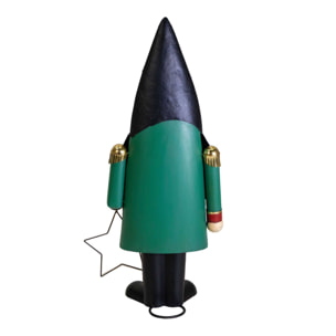 Gnomo in metallo con stella nero cm47,7x26,7h101,5