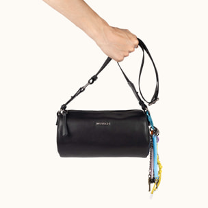 Bandolera Estilo Barrel con Charms y Asa en Cuerda CHARMS CROSSBODY BARREL BLACK