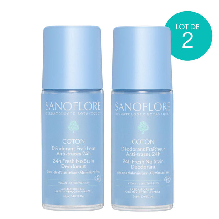 24h Coton - Déo Roll-On  2x50 ml