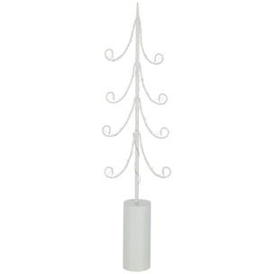 J-Line décoration Sapin - acier - blanc - medium - LED